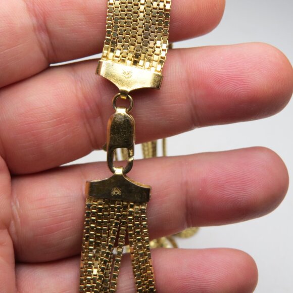 14k Gold *925 Sterling Silver Multi Box Chain Necklace - Picture 2 of 6